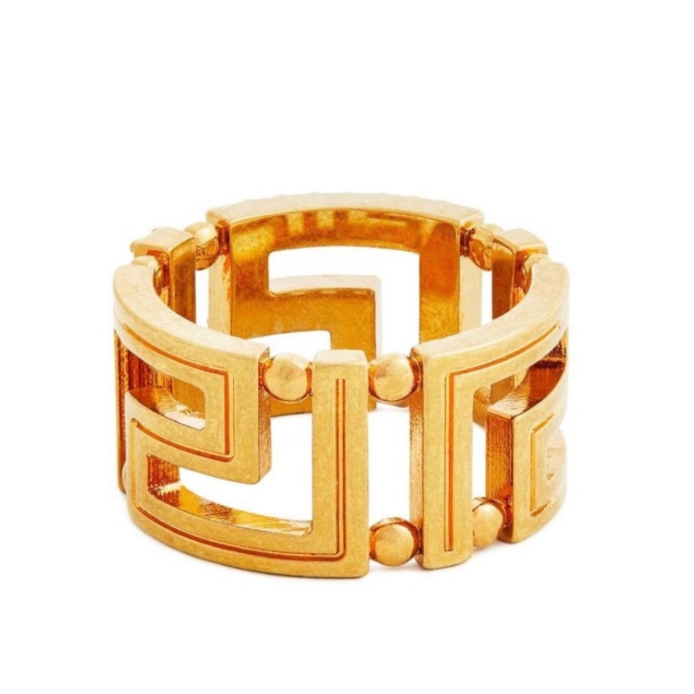 Versace Gold Crystal Embellished Ring - Picture 6 of 11